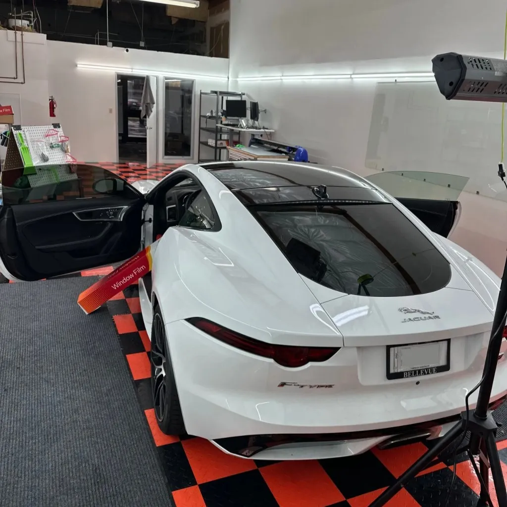 White Jaguar F-Type Tinted in King County